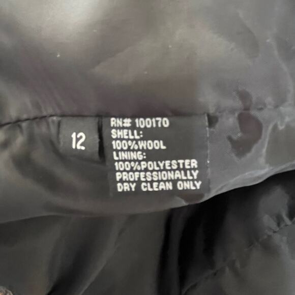 Sandro Jacket 100% Wool Herringbone Sz 12 Black White Zip Front - Picture 7 of 8